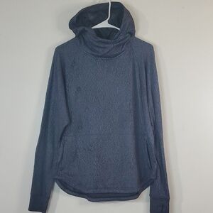 Lululemon Pick Up The Pace Hooded Longsleeve Size 10 Blue Speckled Performance